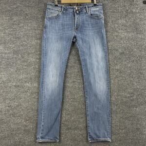 Jacob Cohen Jeans Men 36 Handmade Tailored Denim J688 Slim Blue Denim Italy Work